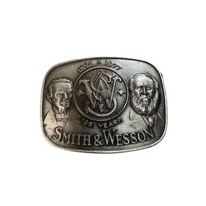 Vintage Smith & Wesson 125 Years Anniversary Belt Buckle 1852-1977 Founders Logo